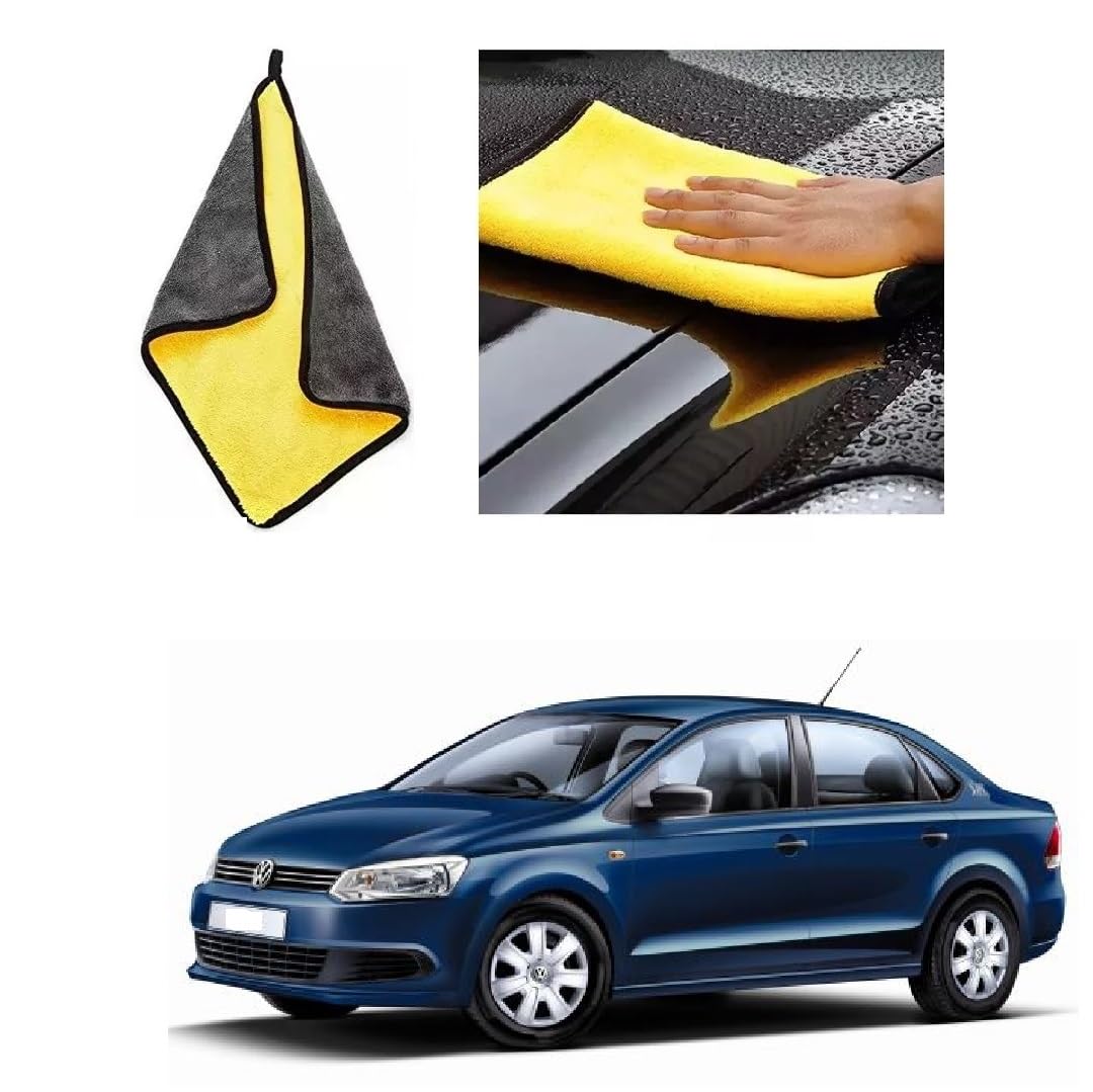 Car Cleaning and DetailingDual Sided Microfiber Cloth 600 GSM 40cm x 40cm (Pack of 2) Suitable for Vento