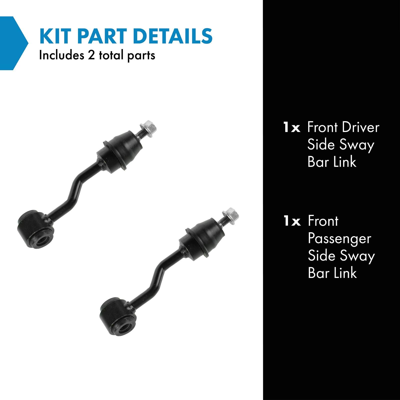 Trq Front Sway Bar Stabilizer Link Set Compatible With 1996-1998 Jeep Grand Cherokee