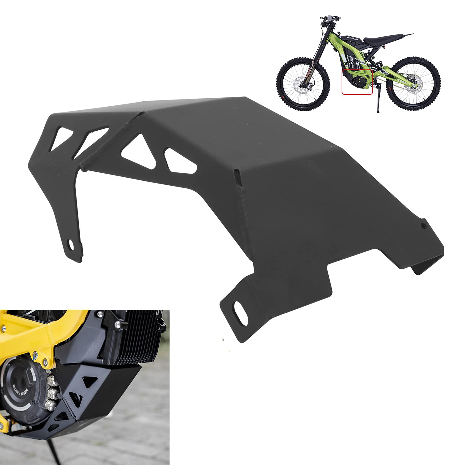 JFG RACING Skid Plate for Surron Light Bee,Engine Bash Guard Chassis Cover for for Electric Dirt Bike Surron Light Bee X/Surron