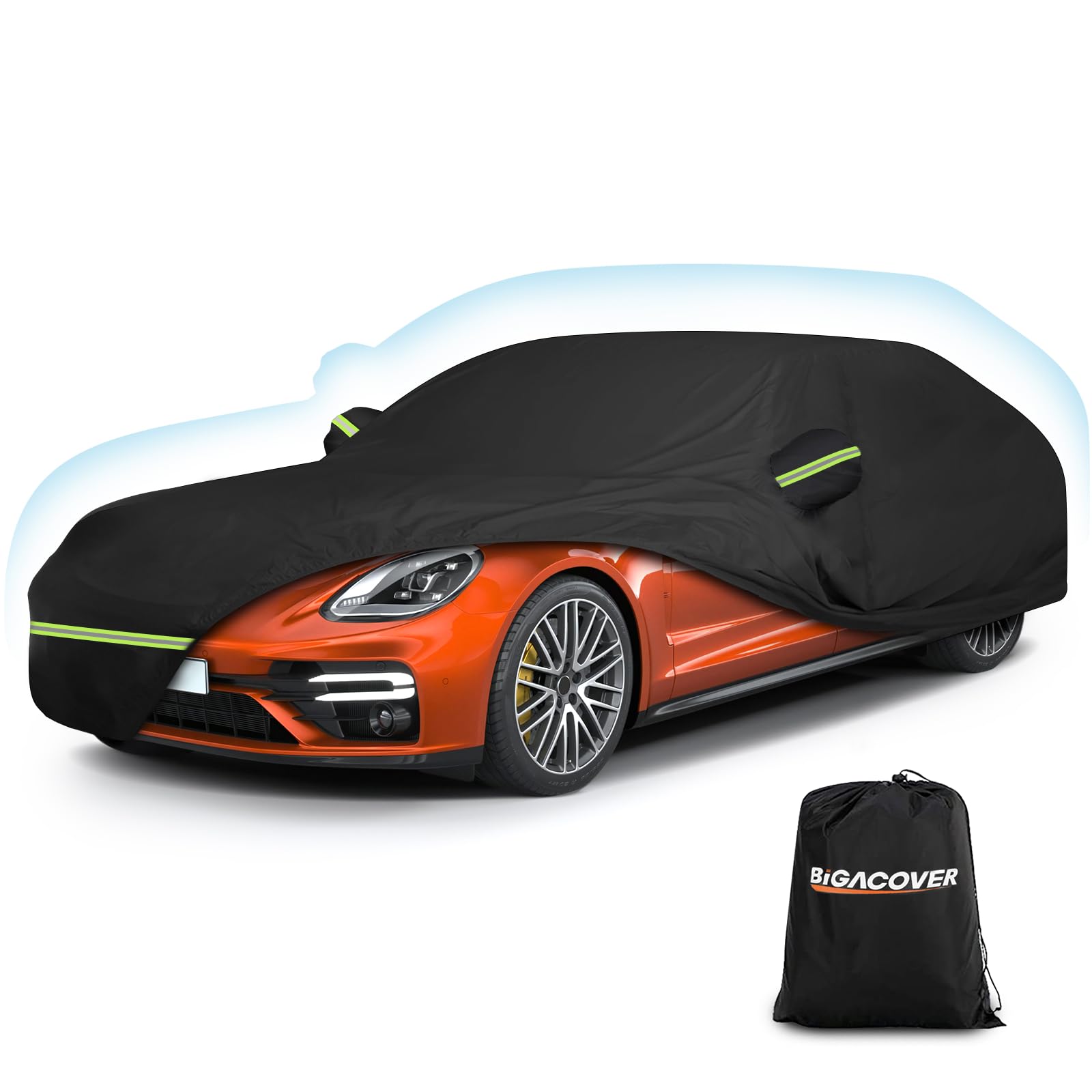 Outdoor Car Cover For Porsche Panamera 2014-2025 Waterproof All Weather Heavy Duty Windproof Protection Full Car Covers With Zip