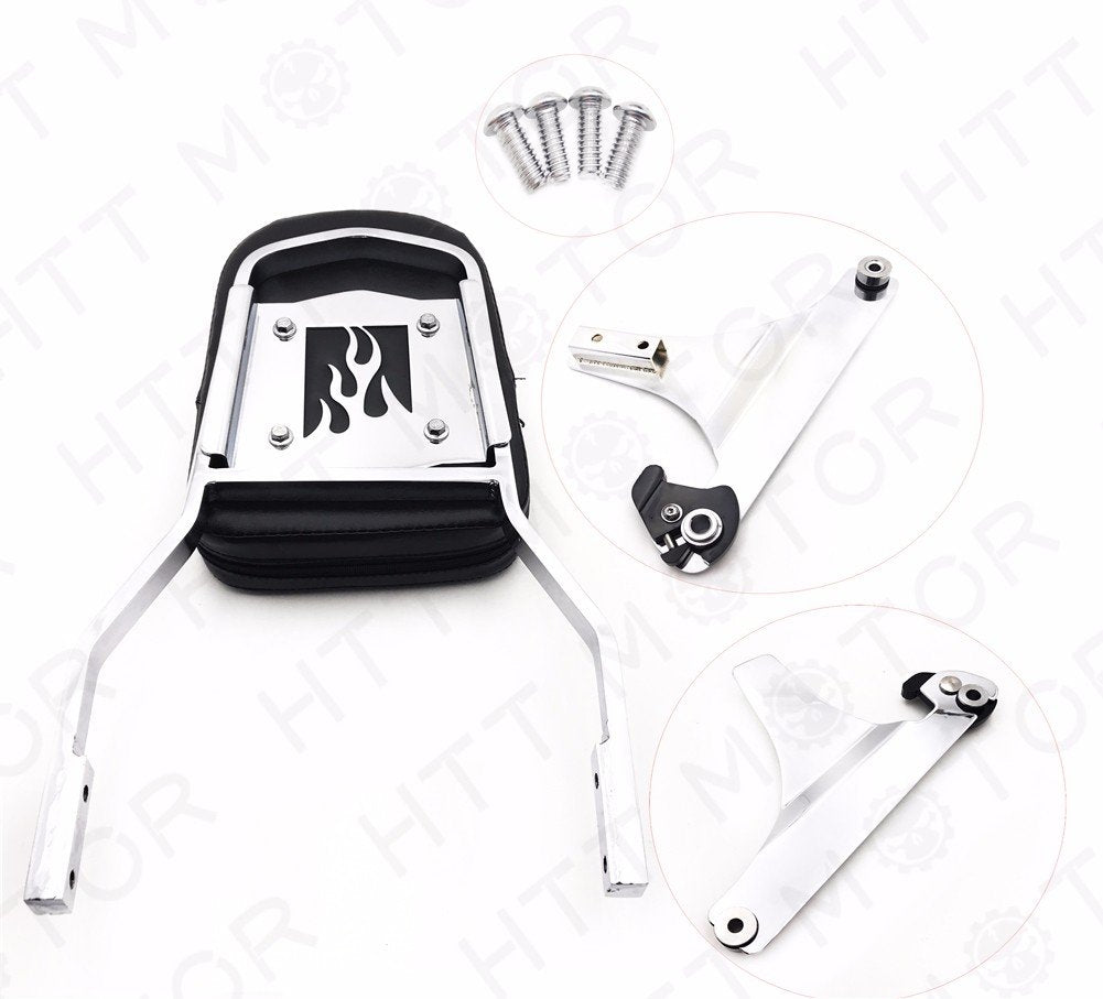 Httmt Mt501-006F+502-012-Cd Detachable Sissy Bar Backrest & Luggage Rack Compatible With Harley Fatboy Softail Flstn