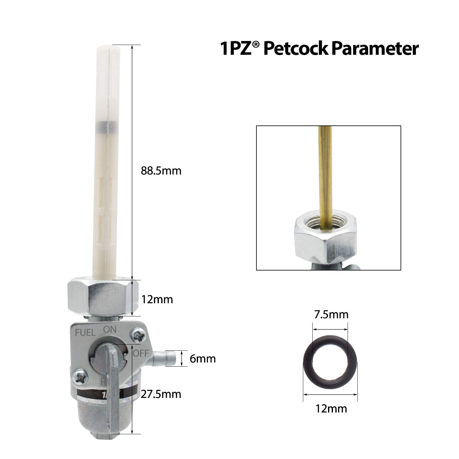 1PZ PC1-H01 Premium Fuel Petcock Assembly Replacement for Honda ATC 185 185S 200X 200S 200M 16950-149-025