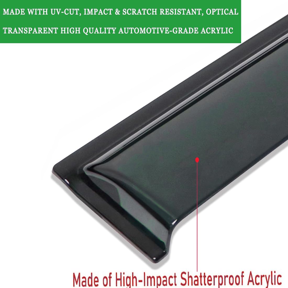 Window Visors Rain Guards For Ford F-150 2004-2008,2006-2008 Lincoln Mark Lt Supercrew Tape-On Window Wind Deflectors Vent Shade