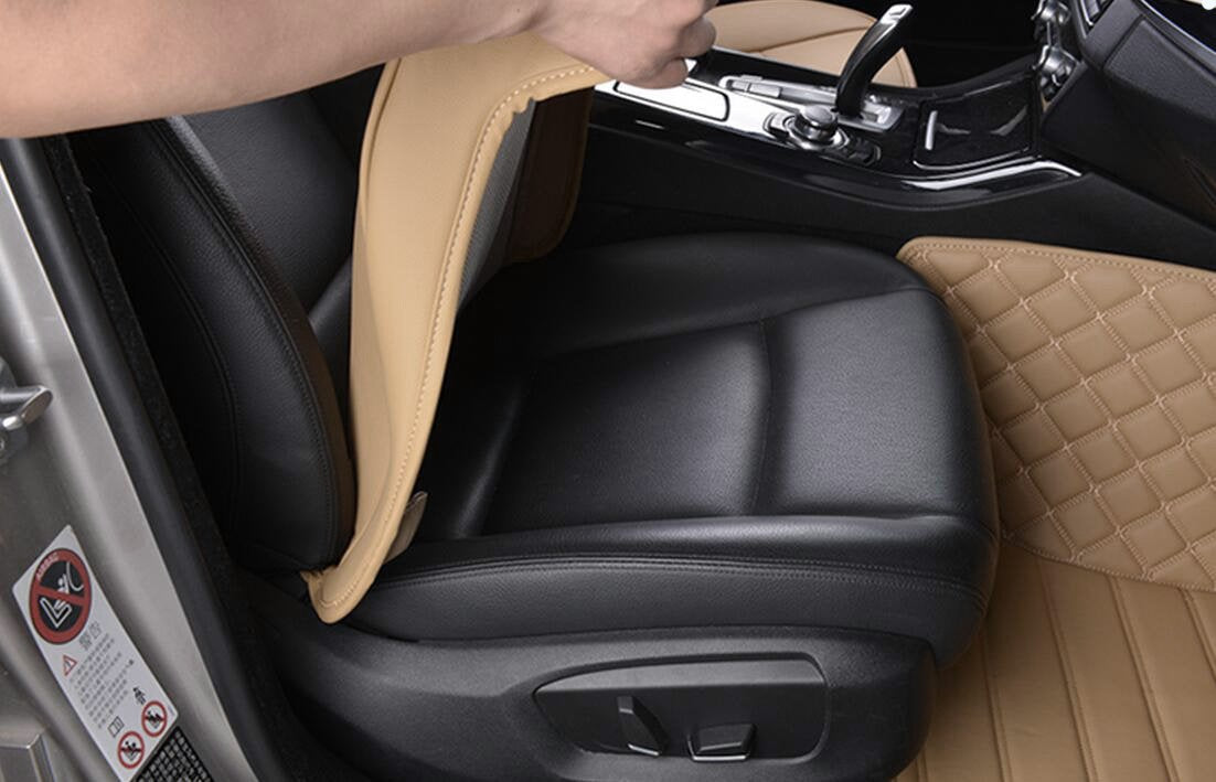 EDEALYN Luxury PU Leather Car Seat Cover Protector Front Car Seat Cover Seat Bottom Cover Single Seat Cover-Compatible with 90%