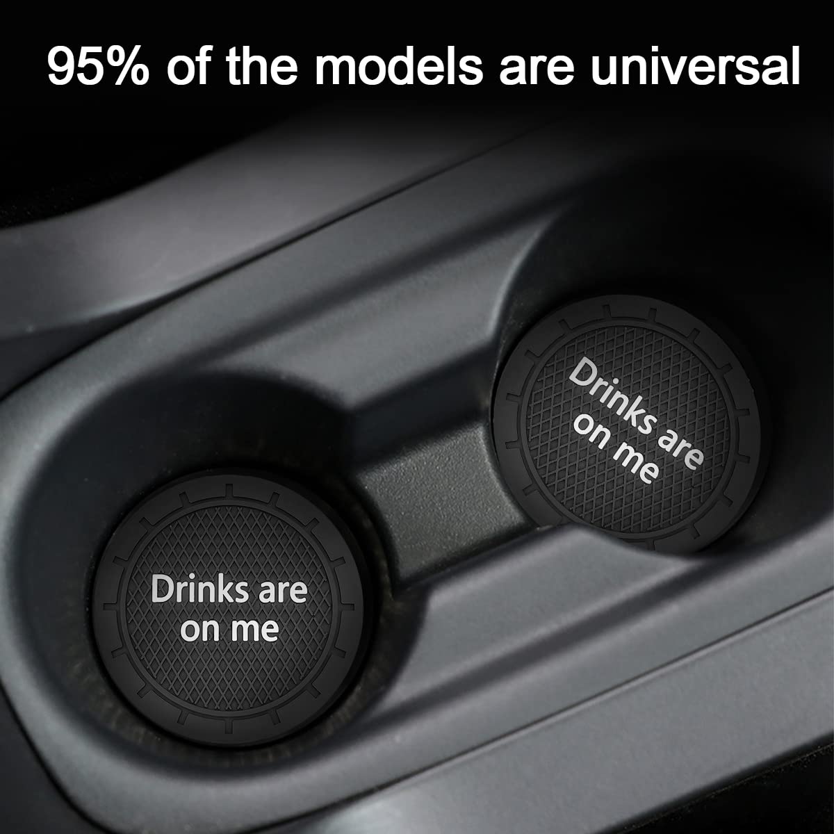 8Sanlione Car Cup Coaster, 4Pcs 2.75 Inch Auto Cup Holder Insert Coasters, Non-Slip Waterproof Embedded Drink Mat, Automotive In