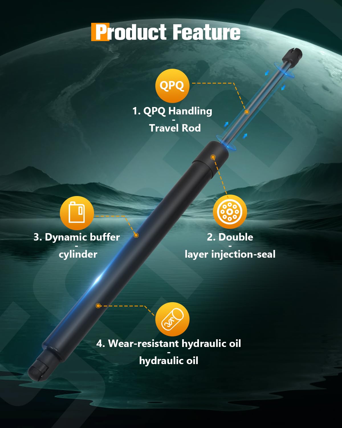 Scitoo Rear Left And Right Liftgate Lift Supports Struts Gas Springs Shocks Fit For Honda Pilot 2009-2015 -Replace 6648 74820Sza