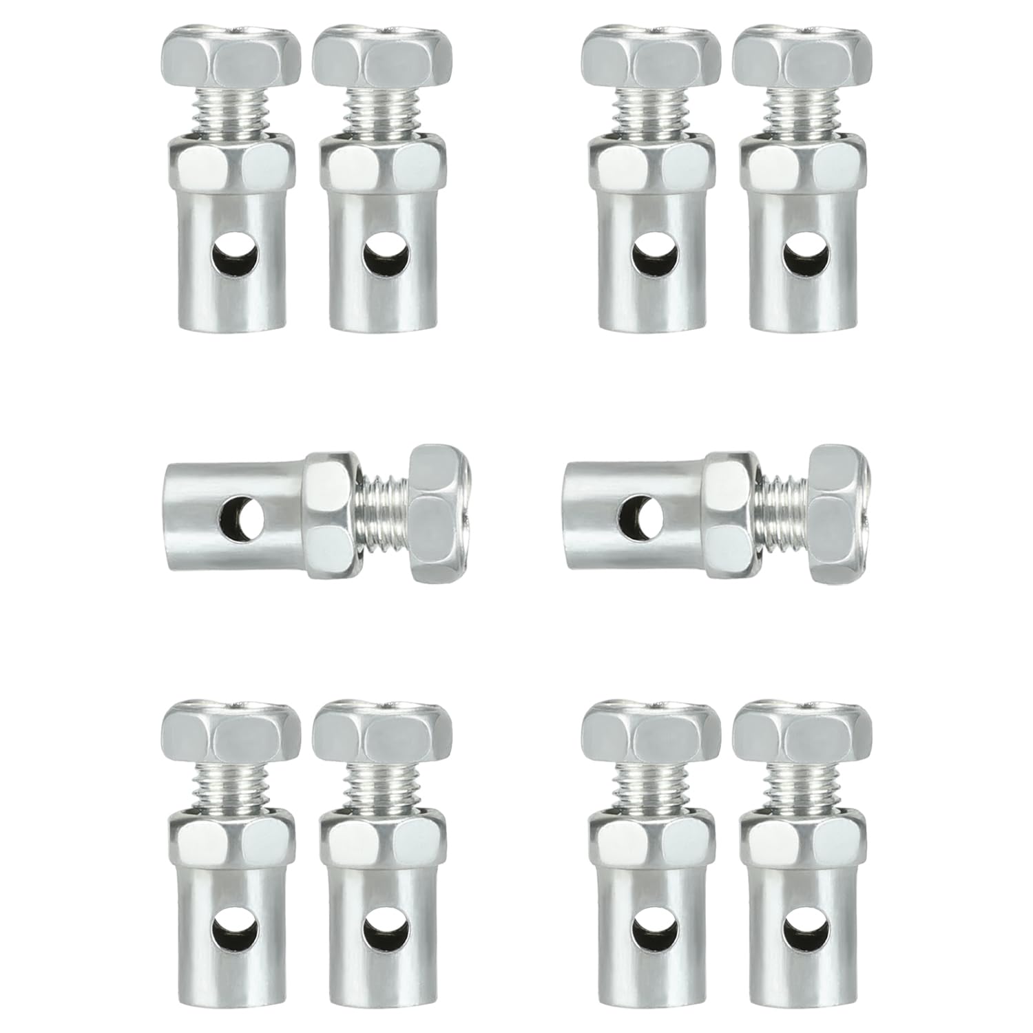 Yoxufa 10 Pcs Universal Clutch Brake Throttle Cable Ends Stops 1/8'' Cable Clamps Lock Repair Kit For Go Kart Motorcycle Lawn Mo