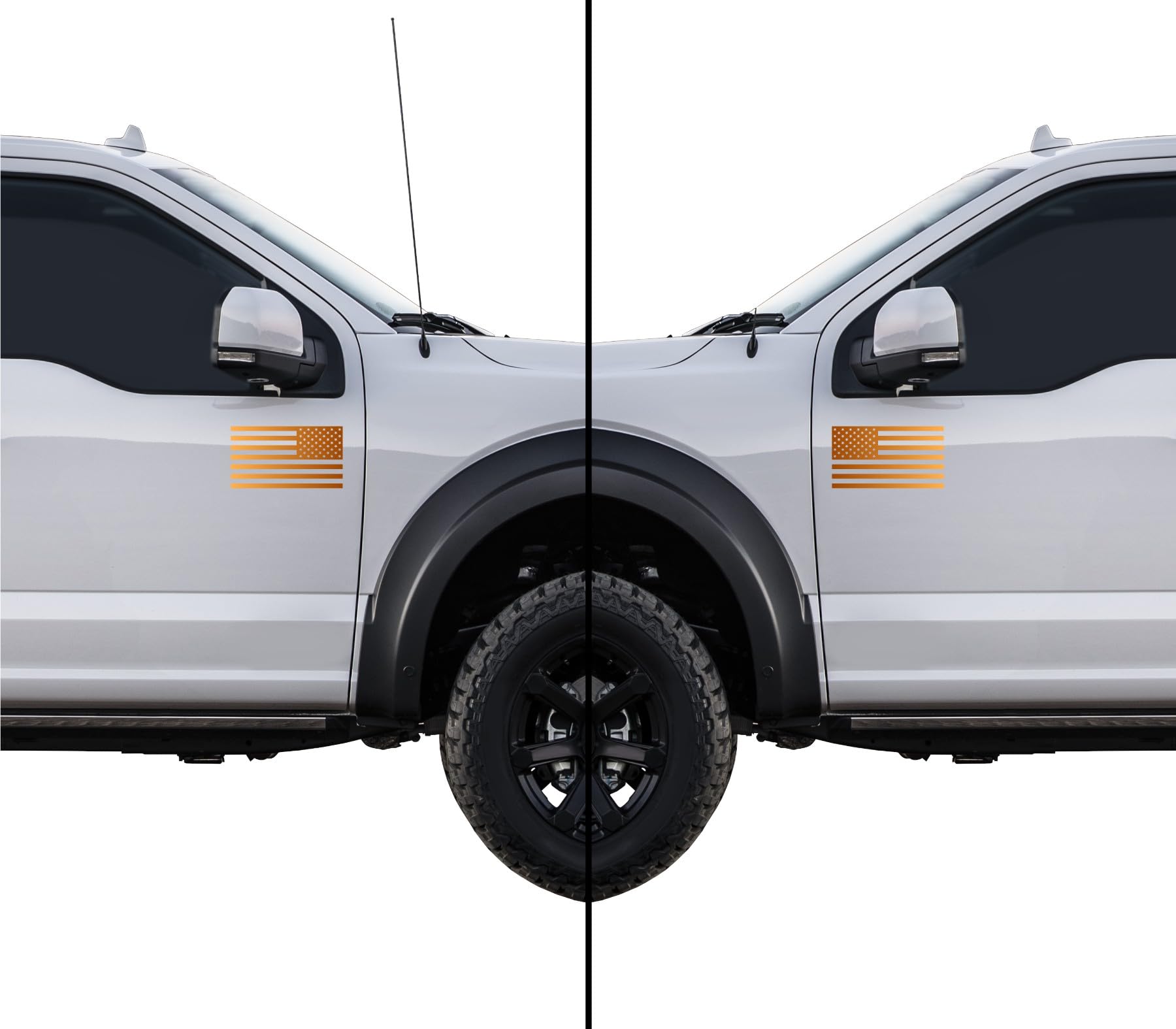 American Us Flag [Pick Color/Size] Vinyl Decal Sticker For Laptop/Car/Truck/Window/Bumper (10In Subdued Pair, Metallic Copper)