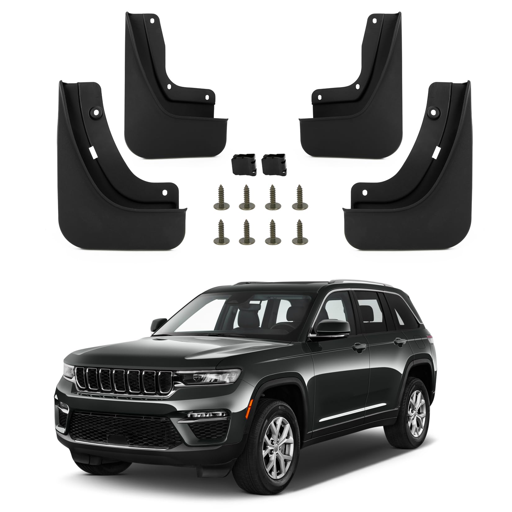 PSLER Fit for Grand Cherokee 2024 2025 2022 2023 (Non L) 5 Seats Mud Flaps Set of 4PCS Mud Guard Kit Splash Guards Mudguards Mud