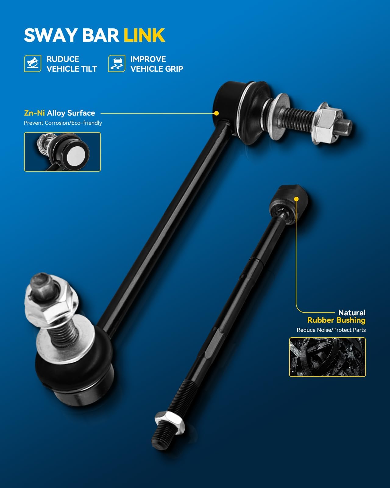 PHILTOP 6pcs Front Lower Control Arms Sway Bar Link for 1997-2001 ES300, 2001-2003 RX300, 1997-1998 Avalon, 1997-2001 Camry Susp