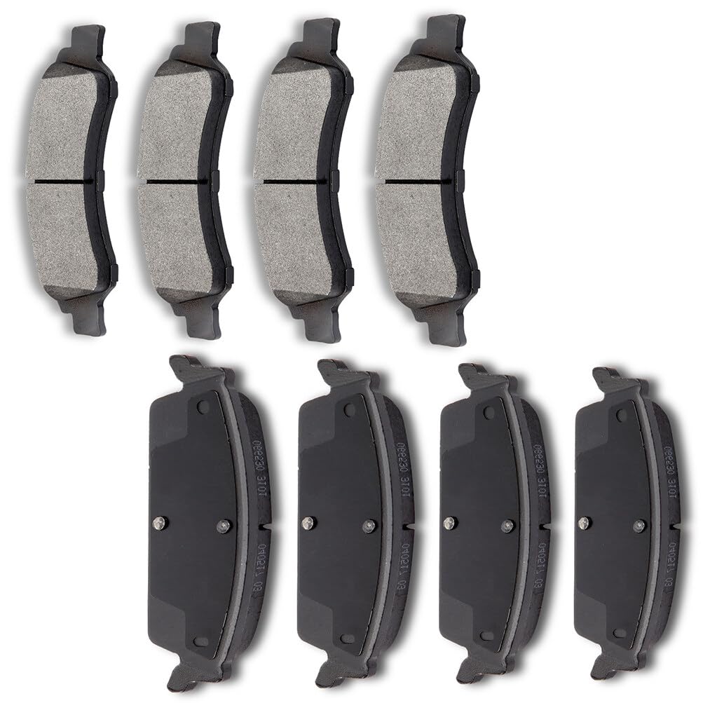 Automuto 8Pcs Front & Rear Semi-Metallic Disc Brake Pads Set D1194 D1363 For Cadillac Escalade Escalade Esv Escalade Ext For Che
