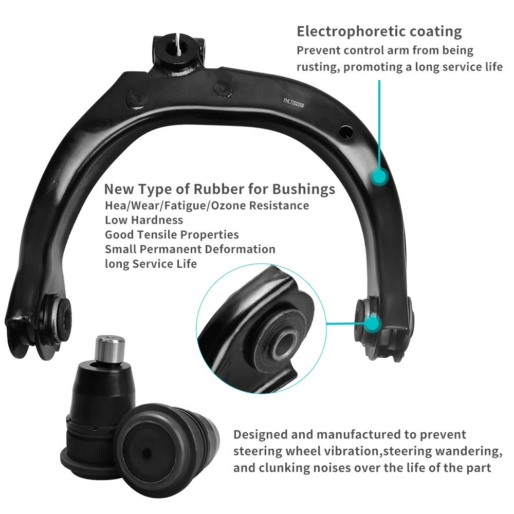 Yitamotor Front Upper Control Arm Kit Compatible With Chevy Ssr/Trailblazer 2002-2009, Buick Rainier 2004-2007, Gmc Envoy 2002-2