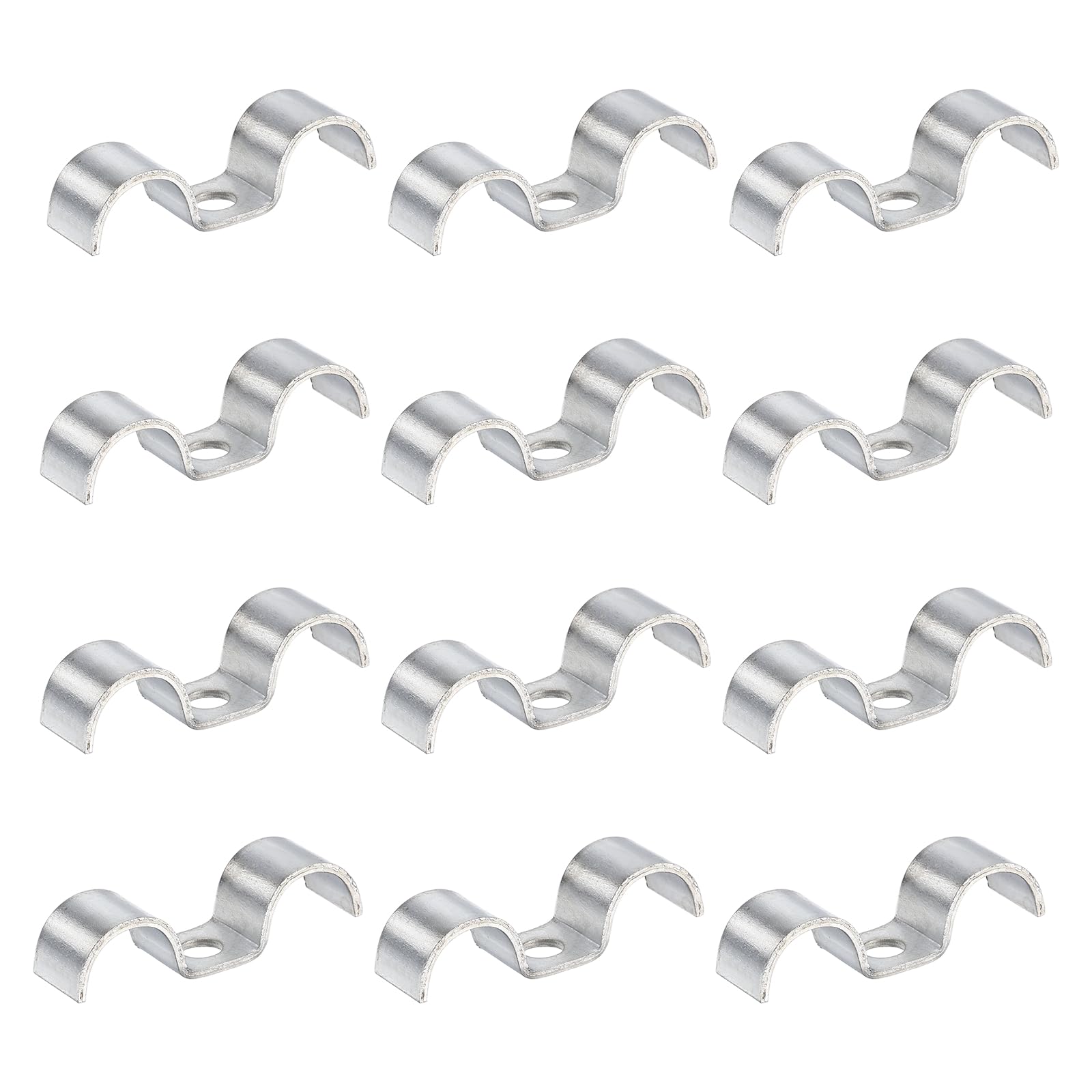 HARFINGTON 12Pcs Stainless Steel Double Line Clamp 16 mm / 5/8 inch Fuel Lines Clips M-Shape Mounting Clip for Brake Fuel Lines 