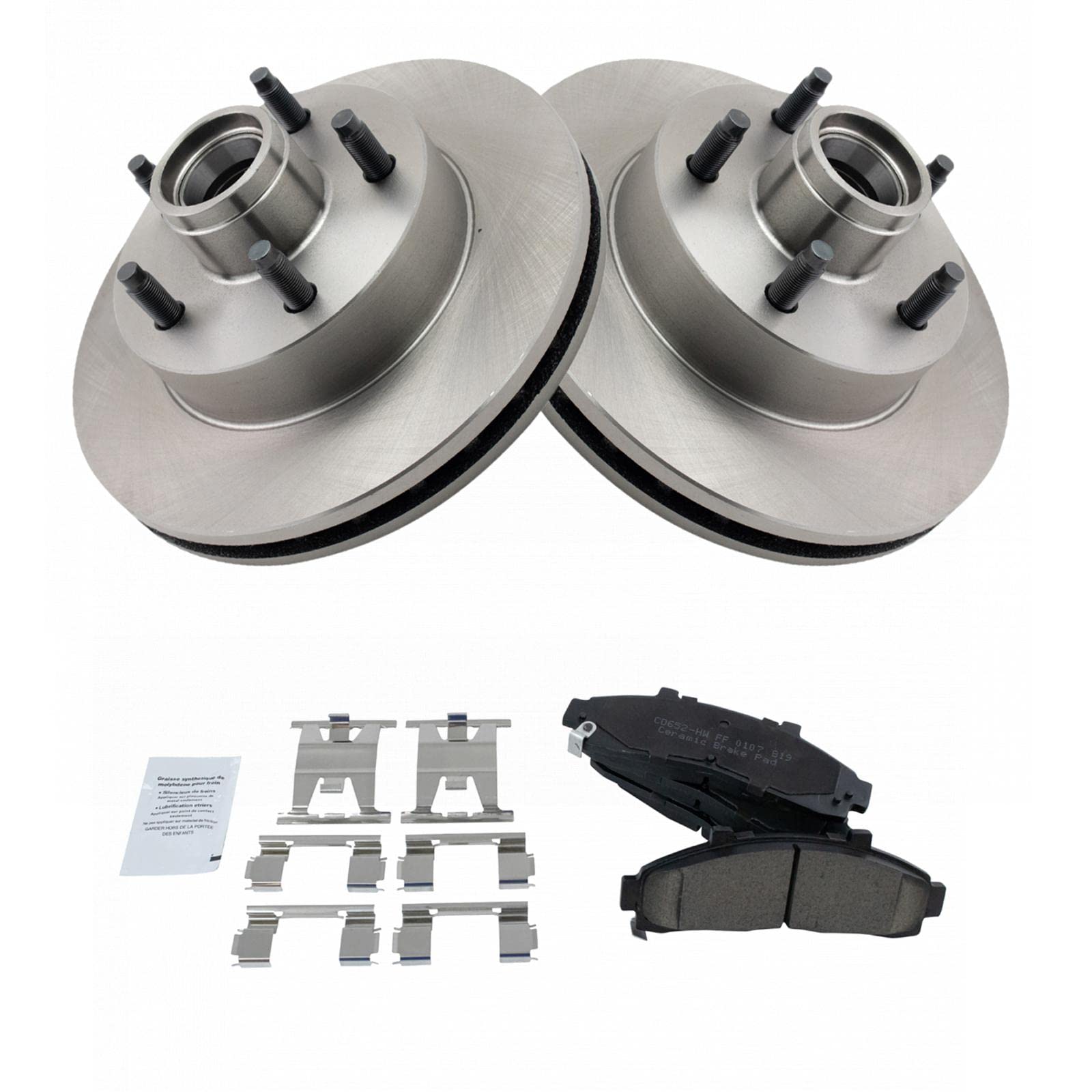 Trq Front Brake Pad & Rotor Kit Brake Pads Brake Rotor Ceramic Compatible With 1998-2002 Ford Ranger 2001-2002 Mazda B2300 B3000