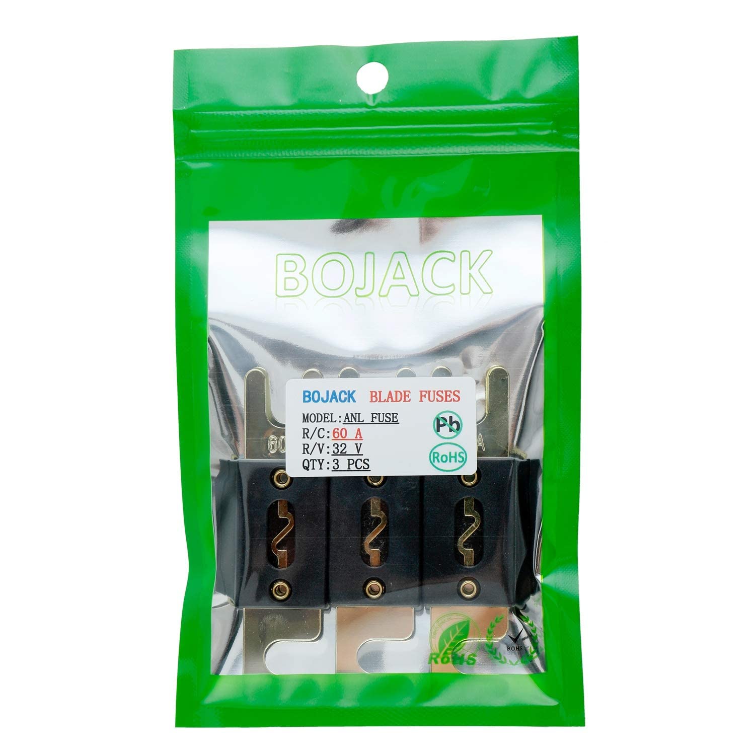 Bojack 60 Amp 32 Vdc Anl Blade Fuse For Car Audio And Video System (Pack Of 3)
