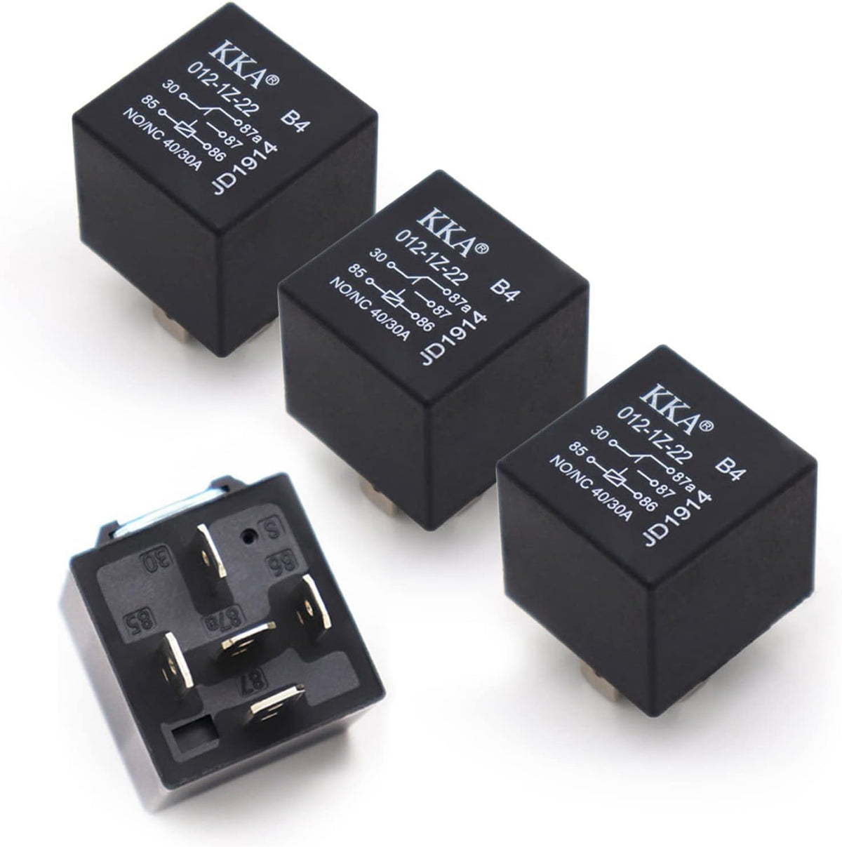 gunhunt 4 PCS 40A Automotive Relays, Car Relay Switch, 5 Pin Relay, 12V Waterproof Car Relay, Trim System Components, Replacemen