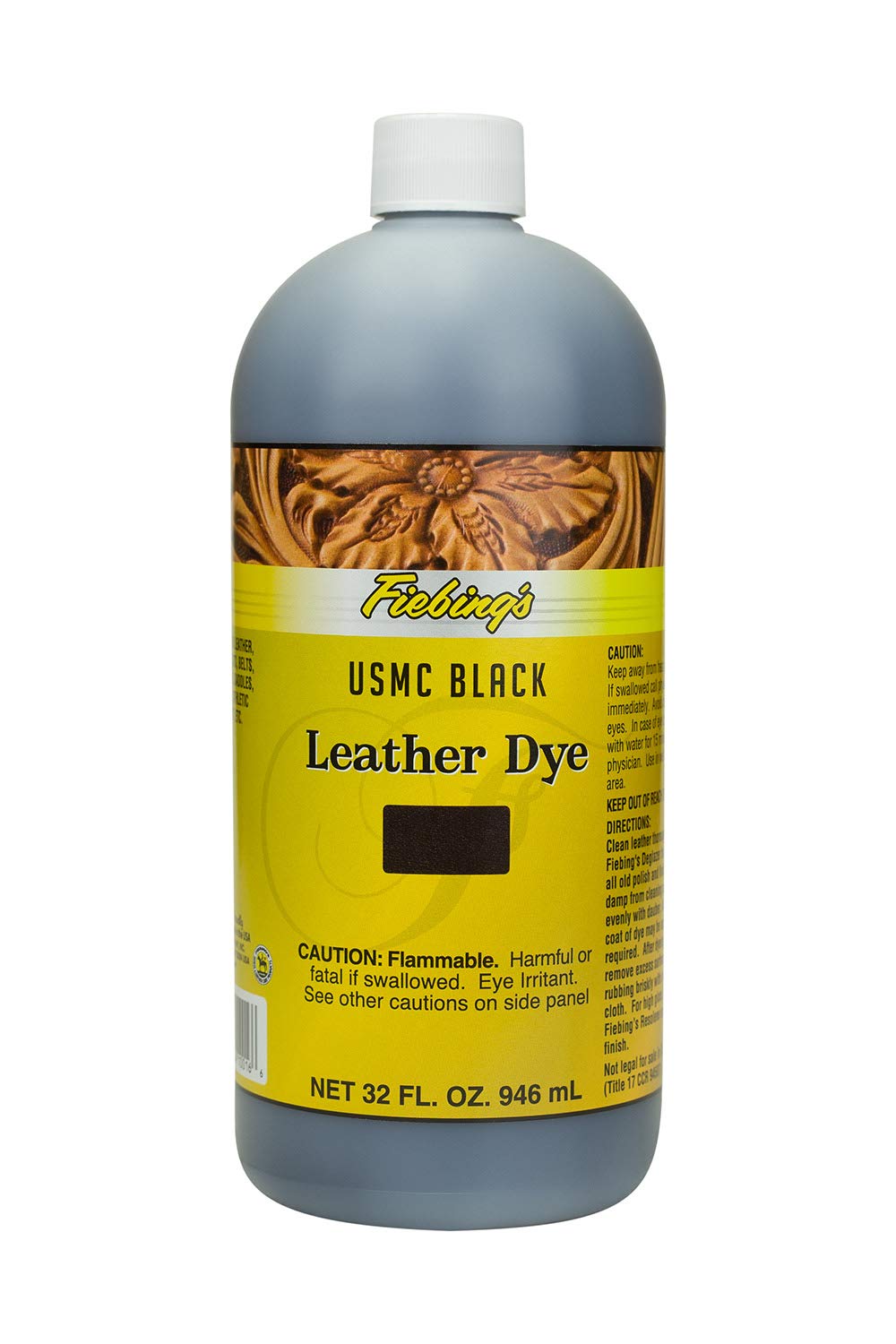 Fiebing'S Leather Dye - Usmc Black 32 Oz