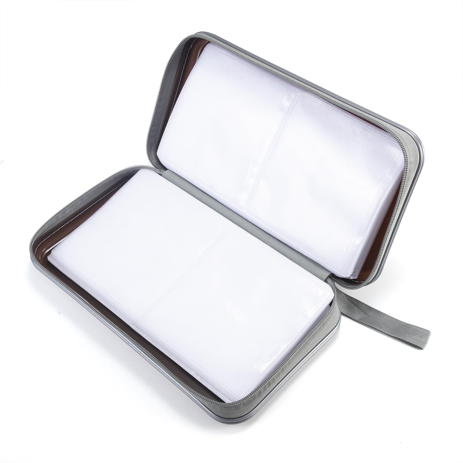 Liovode Dvd Case, 96 Capacity Cd Case Portable Cd Case Holder Storage Hard Plastic Dvd Cd Wallet Holder Organizer For Car (Coffe