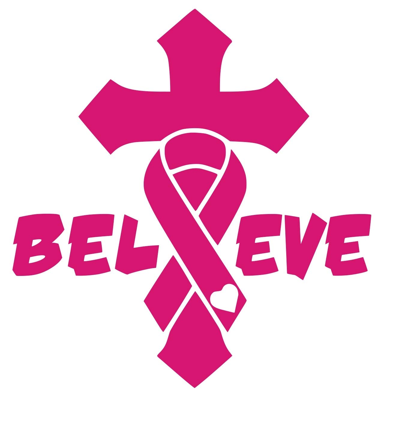 Dpnk Breast Cancer Awareness Ribbon - Believe Decal Vinyl Sticker Graphics For Cars Trucks Suv Vans Walls Windows Laptop Tablet|
