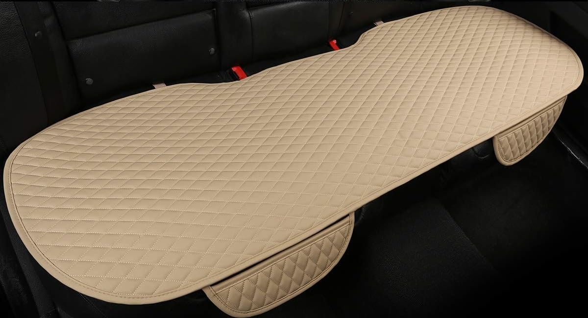 BROGBUS Car Seat Cover Protector Mat Back Cushion Car Seat Mat (Cream, Pack of 1) (Only Rear Seat Mat) | Polyurethane
