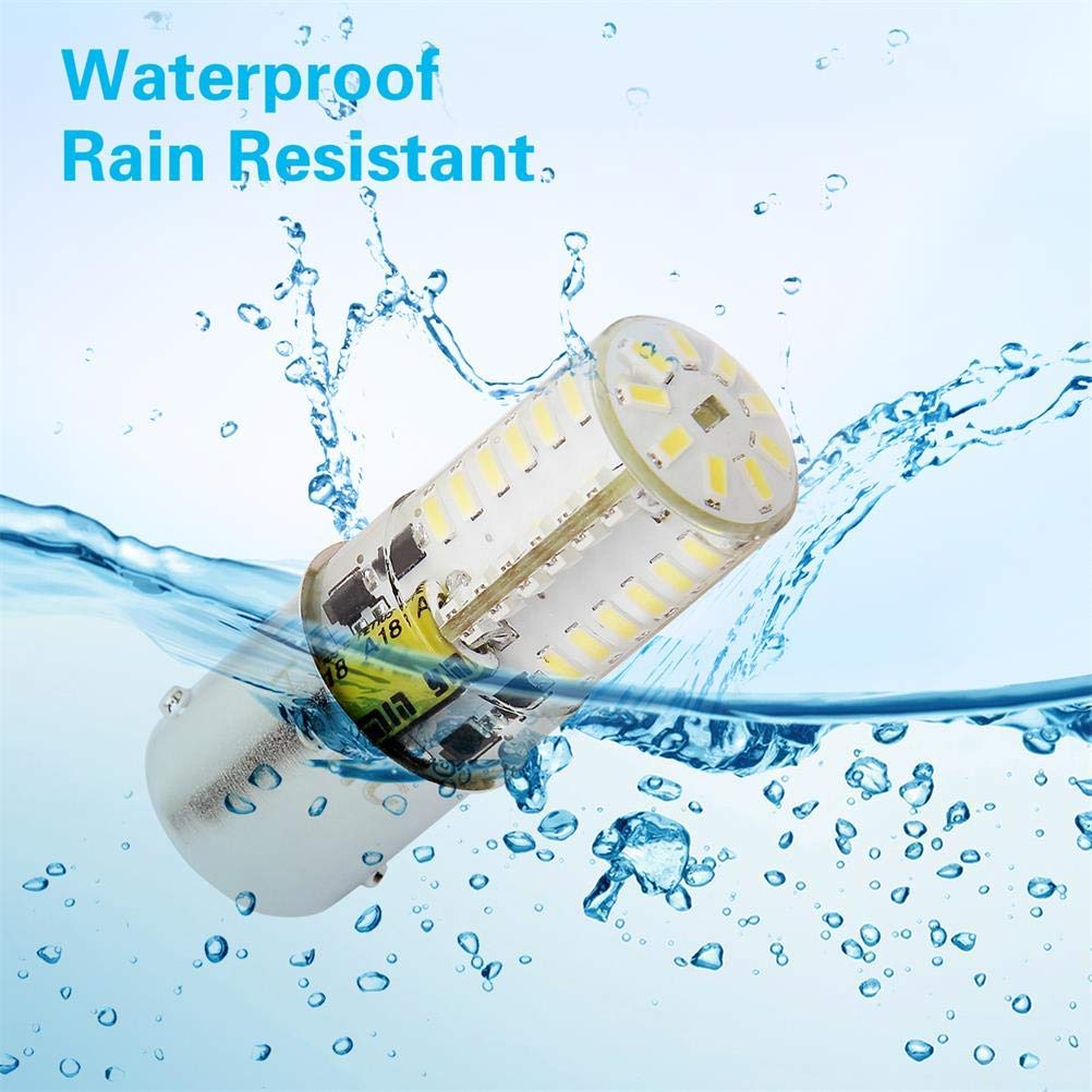 1156 Ba15S 1141 P21W 12V Led Bulbs, Single Contact Bayonet Base, 5W Cool White 6000K 500Lm, Waterproof Light, For Rv, Trailer, Boat, Lawn Tractors, Mower. (Pack Of 2)