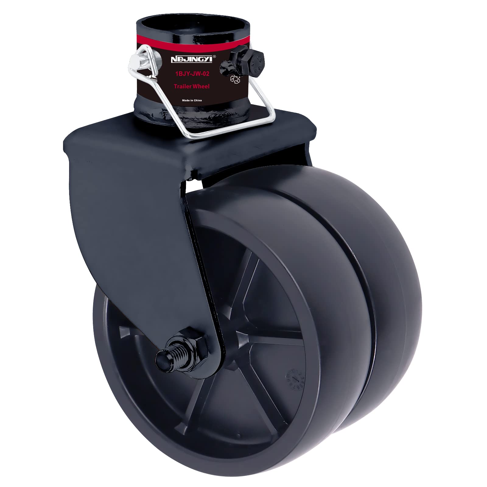 Nbjingyi 6'' 2000Lbs Dual Trailer Swirl Jack Caster Wheel With Pin Fits Any Jack Better Soft Ground Roll Black