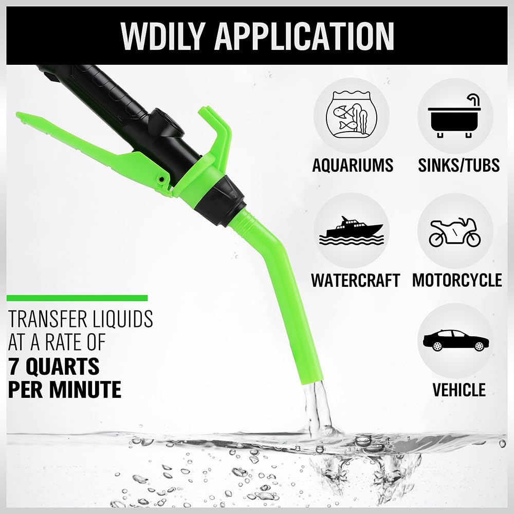 Swanlake Garden Tools Portable Power Battery Pump, Liquid Fuel/Water Transfer Pump,2.2 Gallons Per Min,