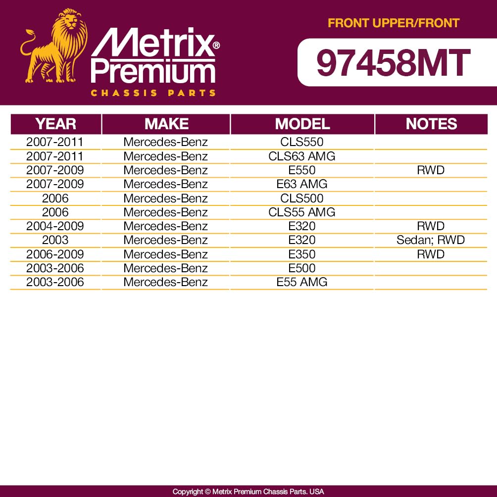 Metrix Premium Chassis Parts - 4 Pc Front L/R Upper Control Arm & Front Sway Bar Stabilizer End Link Kit Fits 07-11 Mercedes-Ben