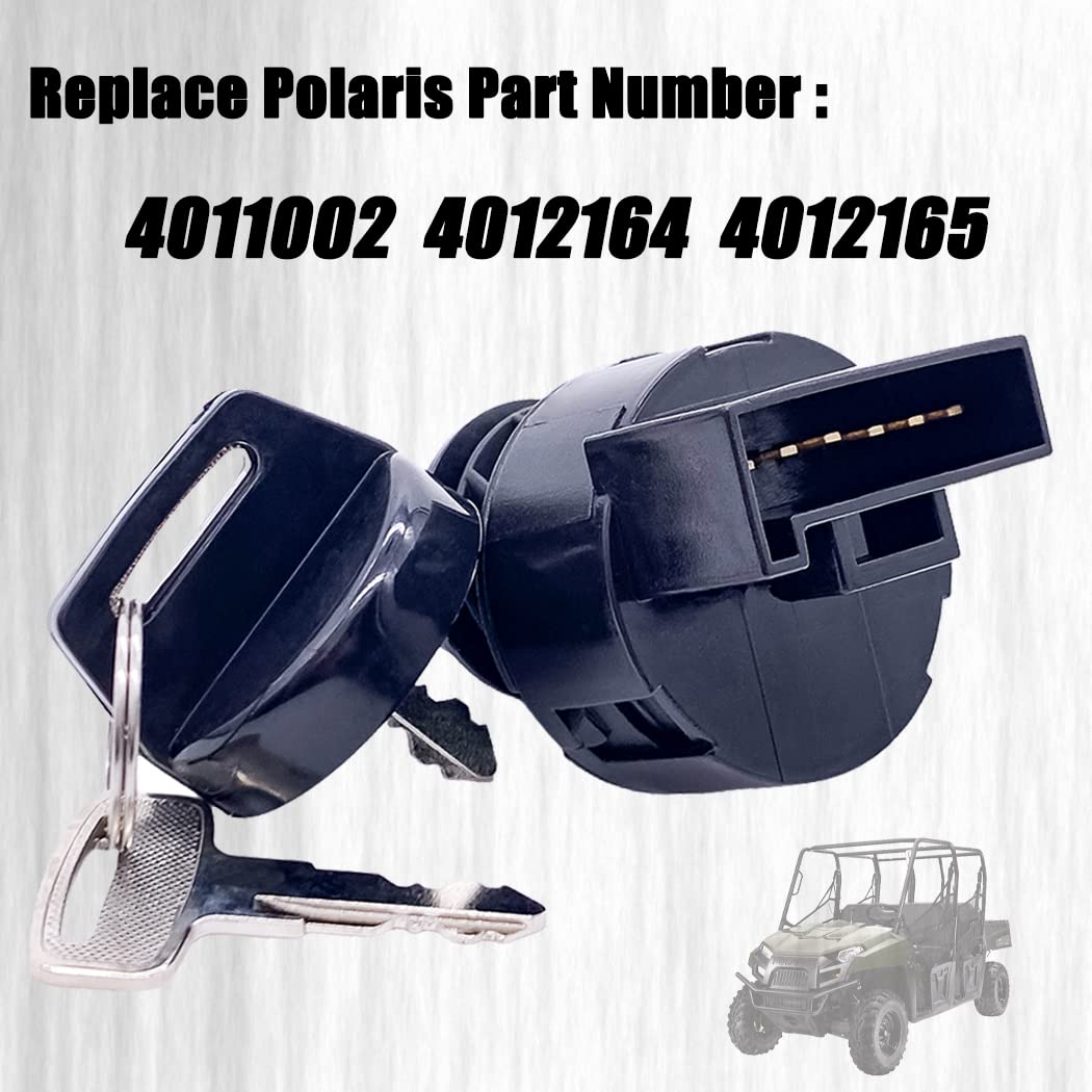 Ignition Key Switch Fits For Polaris Ranger Sportsman Rzr 170 300 325 400 425 450 500 550 570 600 700 800 850 900 1000 4X4 Crew Xp 6 Pins 4 Position Replace 4011002 4012165 4010390