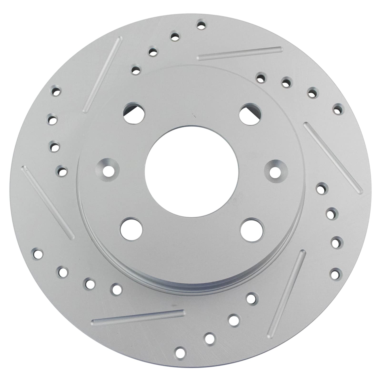 Trq Rear Performance Brake Rotors Set Premium G-Coated Cross Drilled & Slotted Compatible With 1990-1993 Mazda Miata
