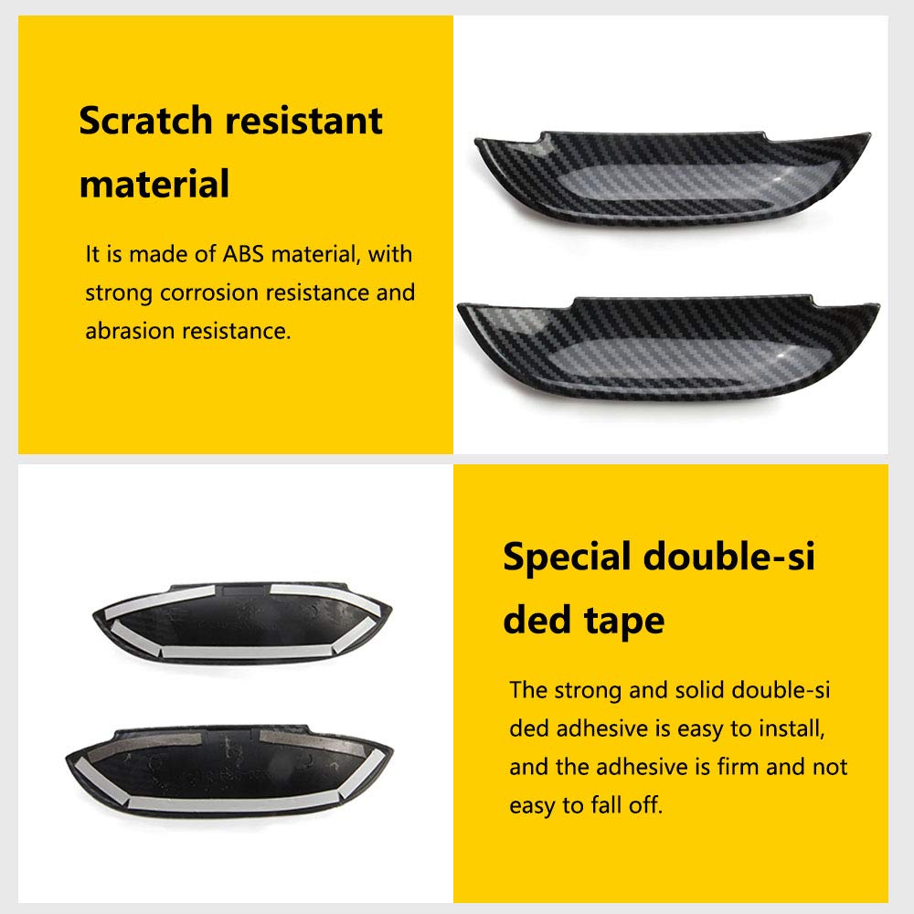 Jstotrim Carbon Fiber Door Handles Bowl Cover Trim Decal Bezel For Dodge Challenger 2015+