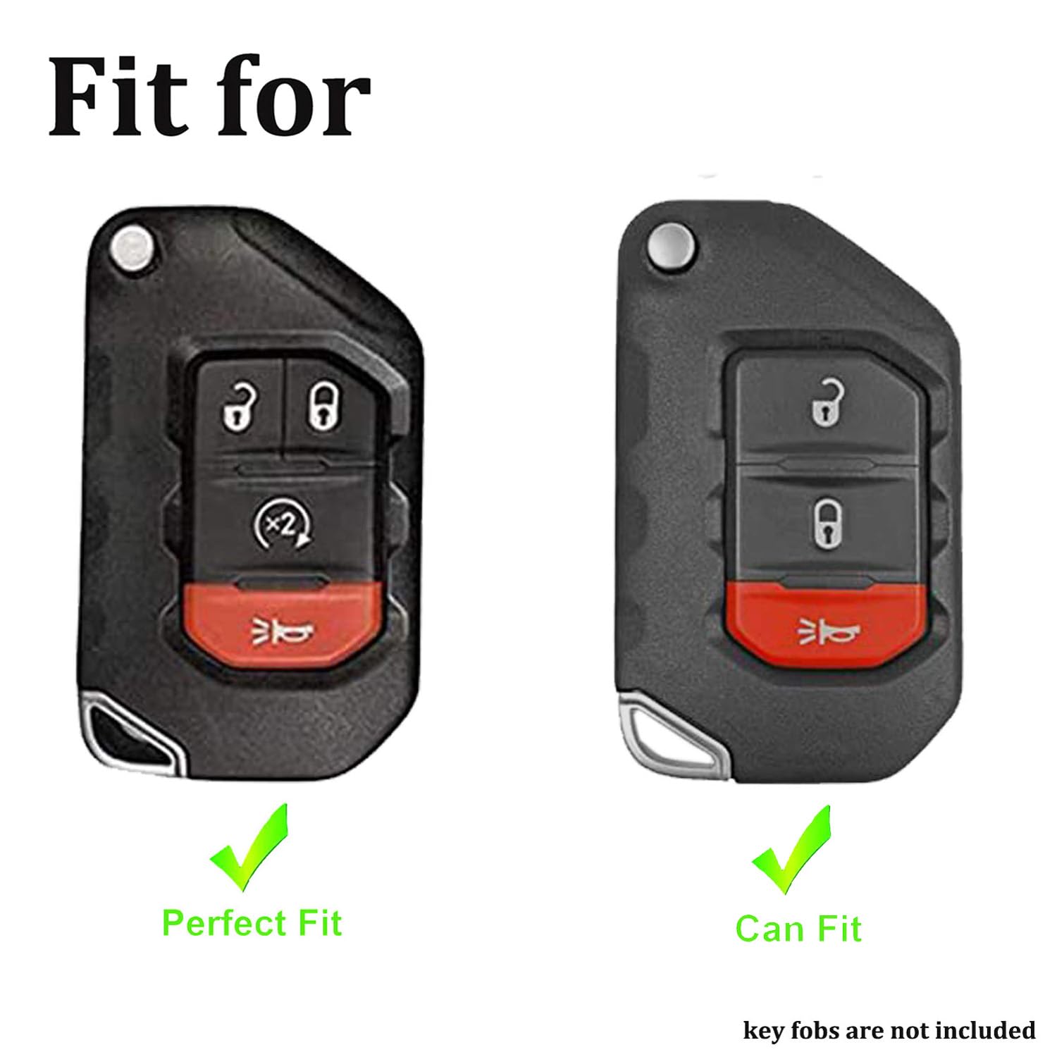 Arruweer Key Fob Cover Case Fit For 2020 2021 Jeep Wrangler Jl Jlu Rubicon Jeep Gladiator Jt Sahara Jlu