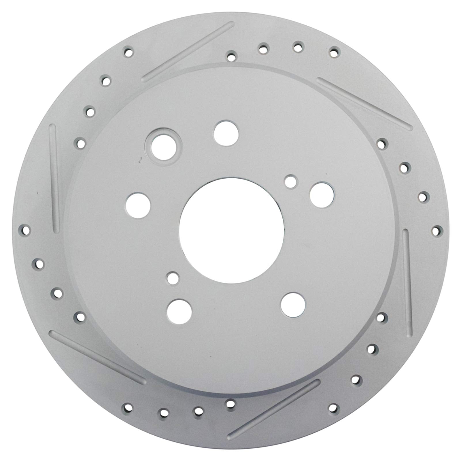 Trq Rear Performance Brake Rotors Set Solid Premium G-Coated Cross Drilled & Slotted Compatible With 2006-2015 Lexus Is250