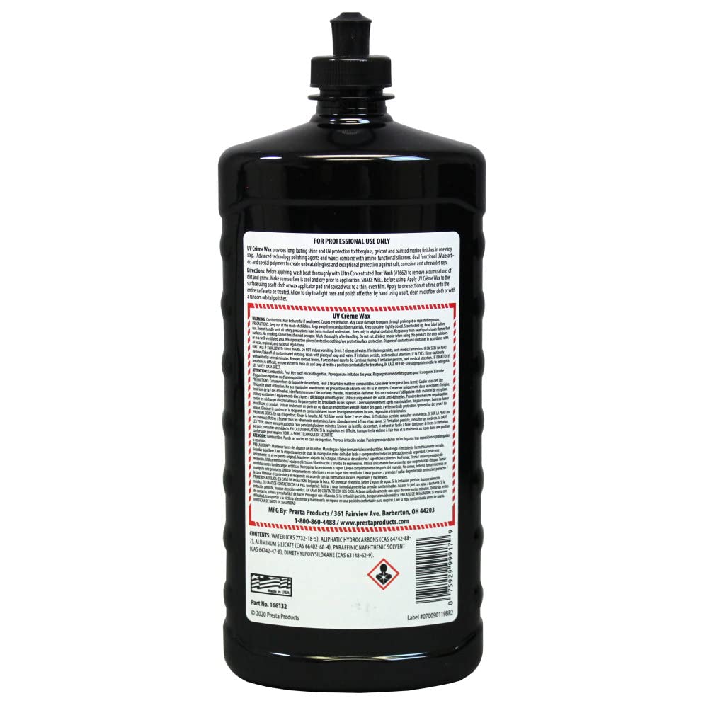 Presta 166132 Uv Crme Wax For Fiberglass, Gel Coat And Painted Surfaces - 32 Oz.