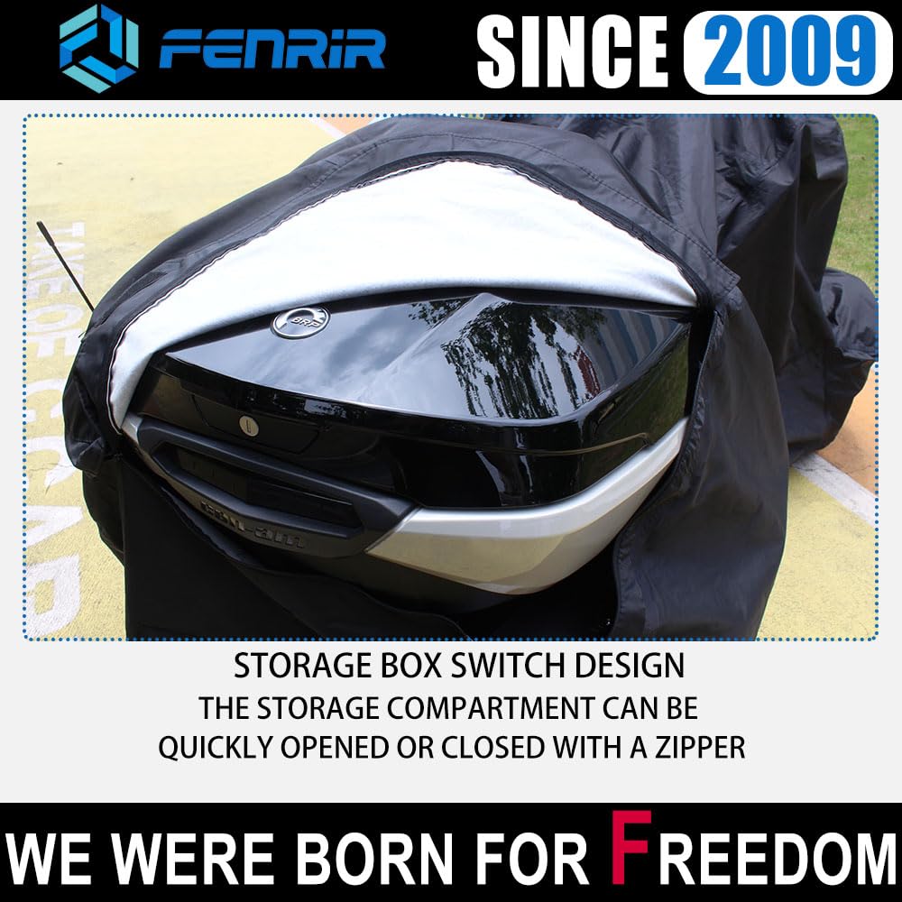 Fenrir Three Wheel Motorcycle Cover All Season Protection Waterproof Outdoor Storage Antenna Hole Design Quick Release Luggage D