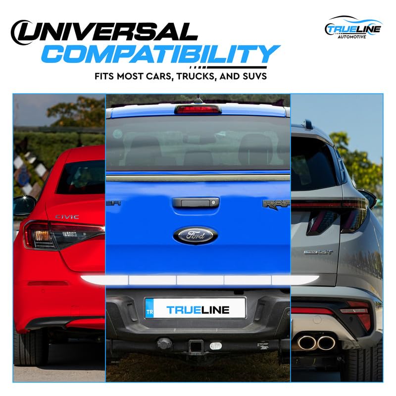 True Line Automotive Rear Trunk Reflective Car Stickers - High-Intensity Car Reflective Stickers - 5 PCS Reflective Stickers for Car, Back Fender Trim Sticker Safety Markers (Silver)