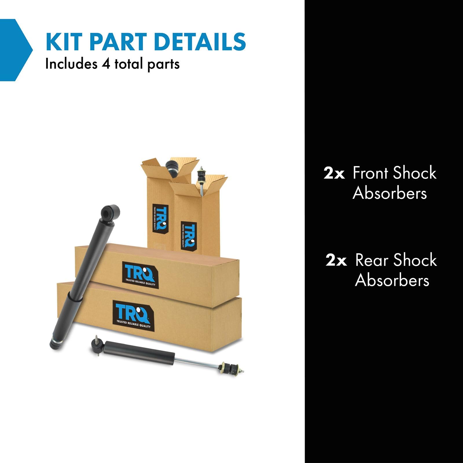 Trq Front And Rear Shock Absorber Set Compatible With 1993-2002 Ford Crown Victoria 1983-1986 Ltd 1983-2002 Mercury Grand Marqui