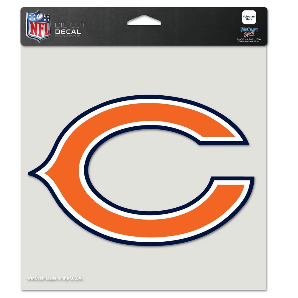 Wincraft NFL Chicago Bears 80767010 Perfect Cut Color Decal, 8' x 8', Black