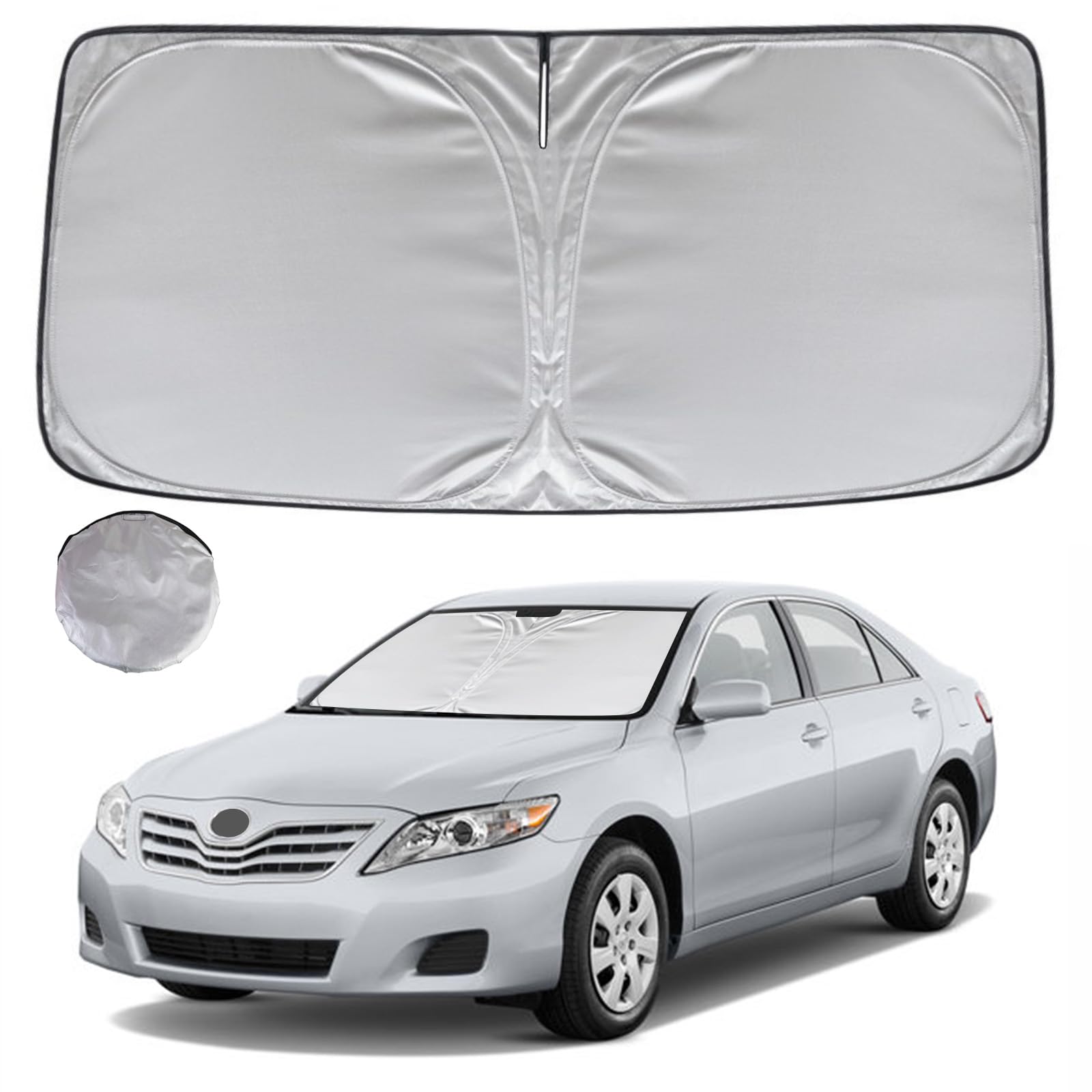 Kayzt Windshield Sun Shade For 2007-2011 Toyota Camry Foldable Sunshade Front Window Custom Fit Car Accessories