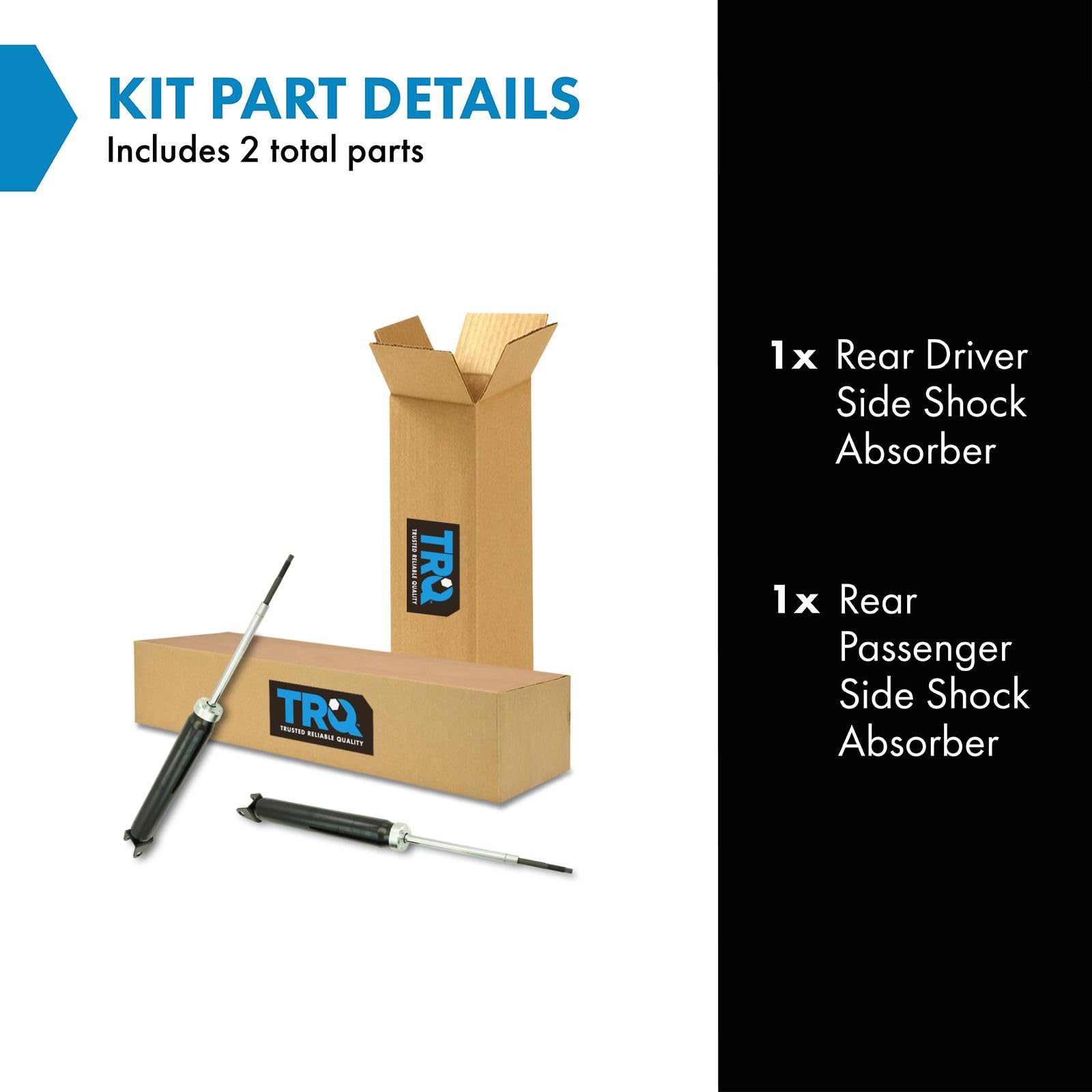 Trq Rear Shock Absorber Set Compatible With 1997-2002 Lincoln Continental