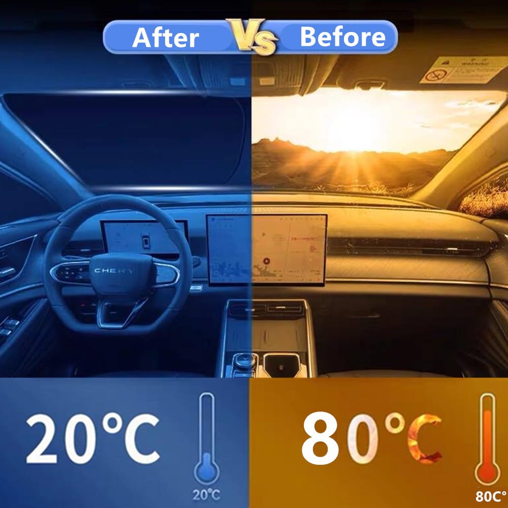 Windshield Sun Shade for Toyota CHR 2018-2023 CH-R Sunshade 240T Reflective Fabric Double-Layer Design Window Cover Sun Visor Fo