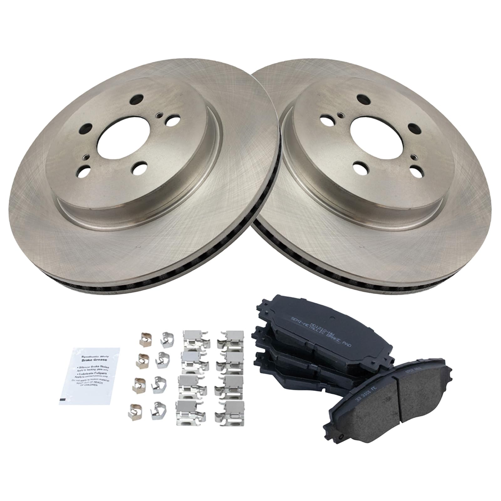 Trq Front Brake Pad & Rotor Kit Brake Pads Brake Rotor Semi-Metallic Compatible With 2019 Toyota Corolla