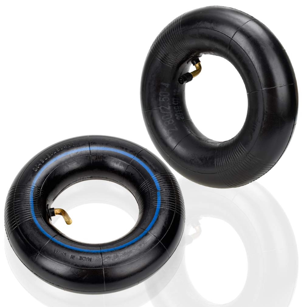 Hiaors 2Pcs Inner Tube 2.80/2.50-4 280/250-4 2.80-4 2.50-4 280-4 250-4 Tire Bent Metal Valve Tr87 For Razor E300 Mobility Chopper Garden Cart Spreader 3 Wheeled Motorized Scooter Parts
