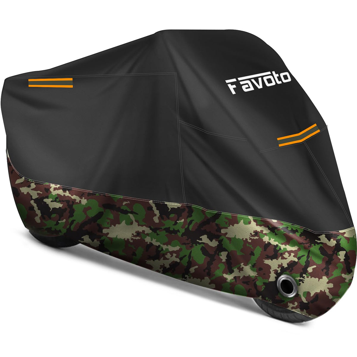 Favoto Motorcycle Cover All Season Universal Weather Quality Waterproof Rain Sun Outdoor Protection Night Reflective With Lock-H