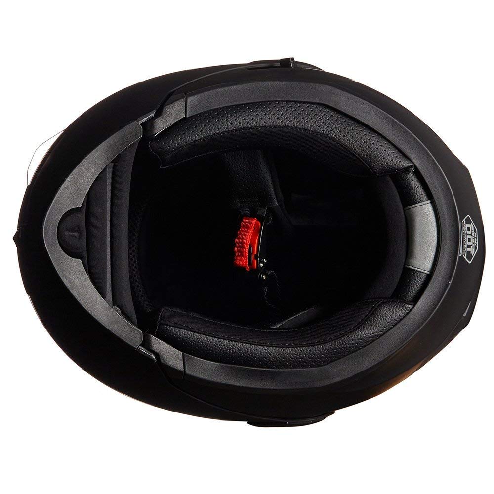 Ilm Motorcycle Dual Visor Flip Up Modular Full Face Helmet Dot 6 Colors Model 902 (S, Matte Black)