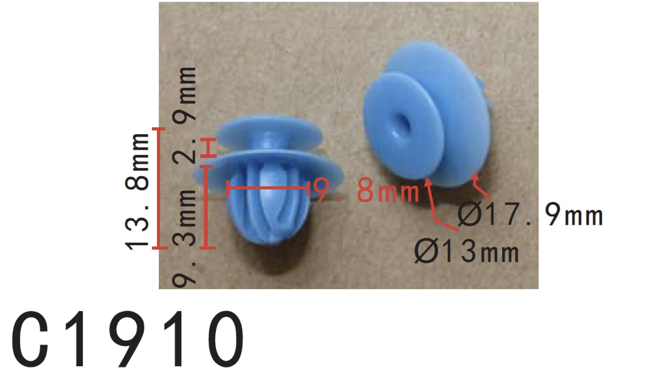 Autobahn88 Retainer Clip For Skirt Panel, Compatible With Mitsubishi (Oem: Mu000977) (Pack Of 20)