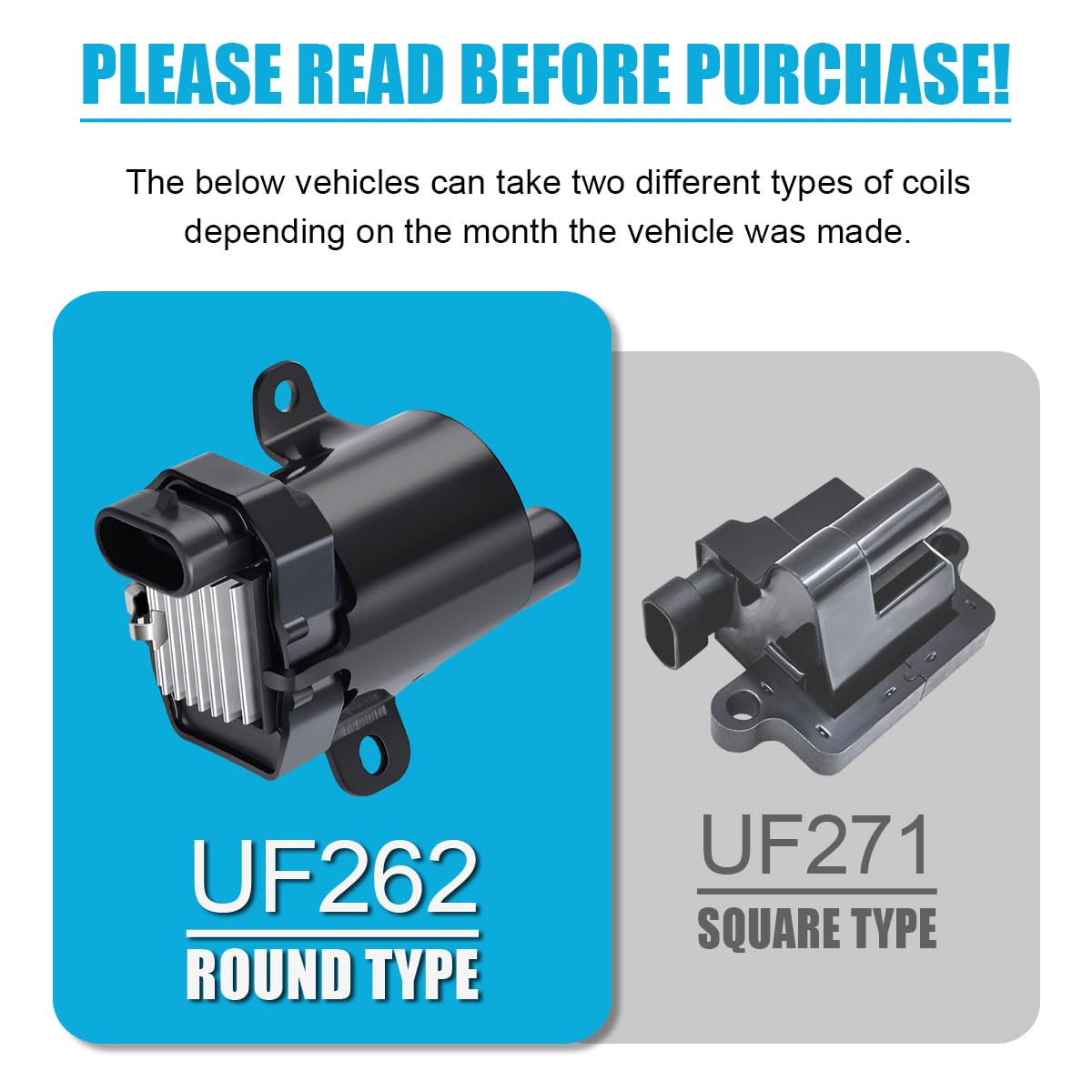 MAS Set of 8 Round Ignition Coil Pack and Iridium Spark Plug and 8.5mm Wire Set Compatible with Chevy Escalade Express Silverado