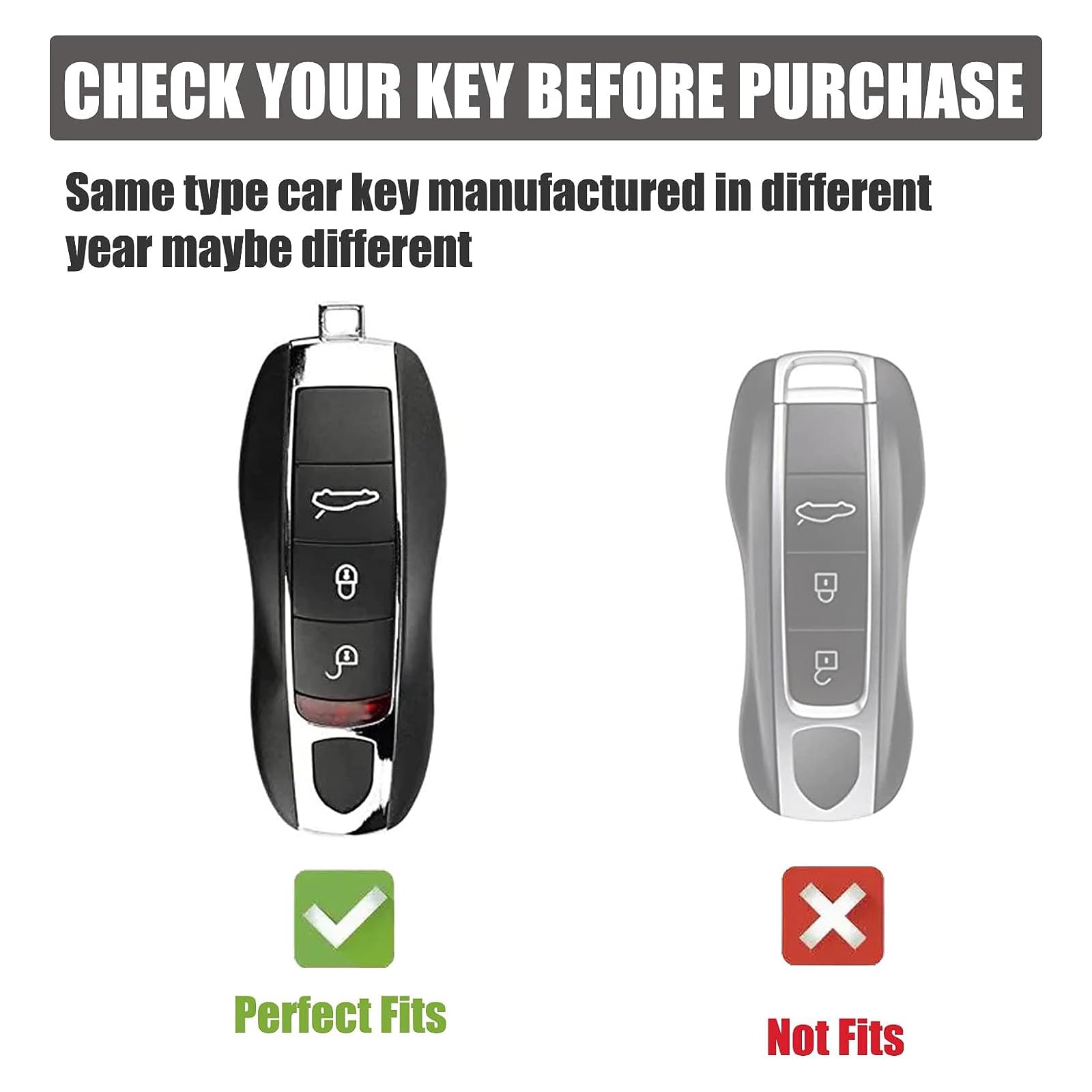 Gematay For Porsche Key Fob Cover With Keychain Lanyard, Soft Tpu Key Fob Protector Shell Compatible With Porsche Boxster Cayenn