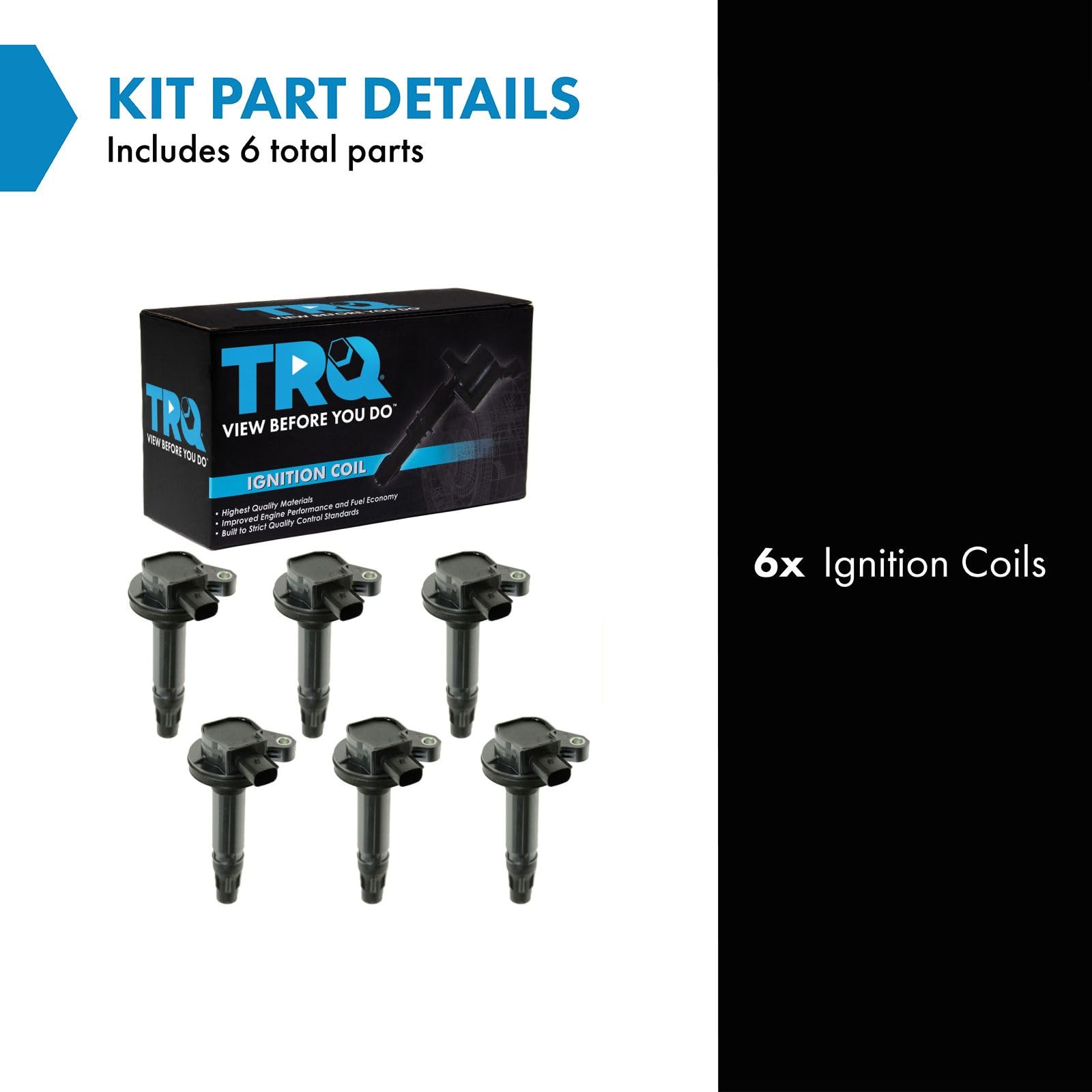 Trq Ignition Coil Set Compatible With 07-18 Ford 07-16 Lincoln 07-15 Mazda 08-09 Mercury