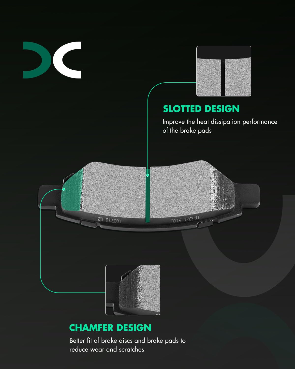 Scitoo D1337 Rear Semi-Metal Brake Pads Sets Fit For Cadillac Cts 2008-2014,For Cadillac Srx 2010-2016,For Chevrolet Camaro 2010